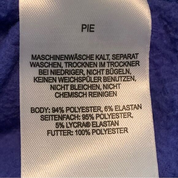 COLUMBIA Titanium Full Zip Fleece Women Medium Blue Black Zip Pocket Thumb Hole. - Picture 8 of 12